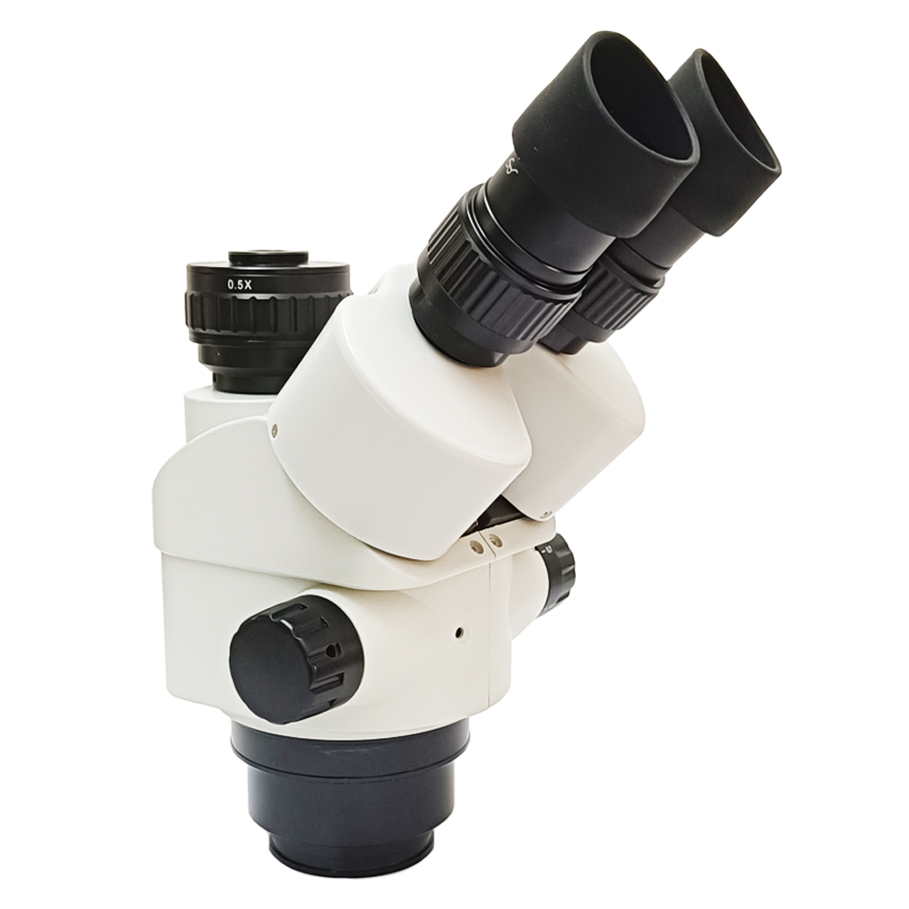 Stereo Trinocular Microscope Pcb - 7X-45X 전문가용 플라스틱 삼안 현미경 헤드(0.5X