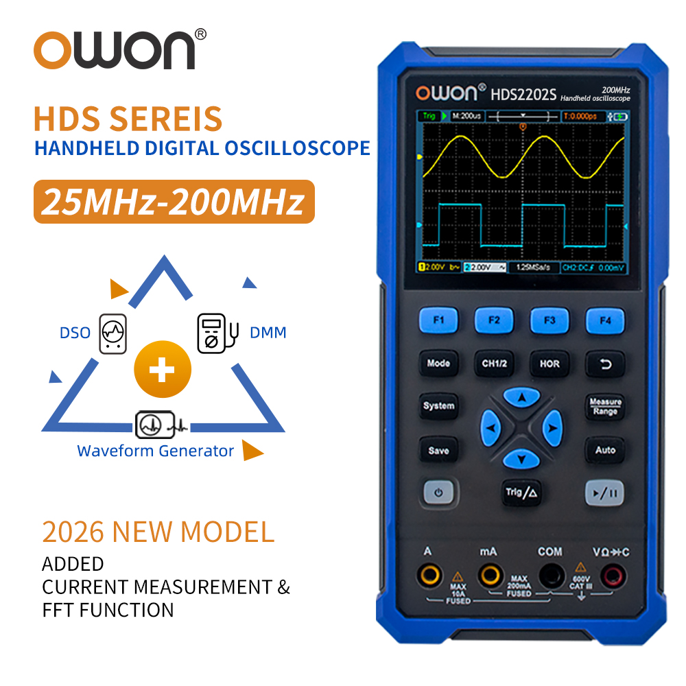Signal Generator Spectrum Analyzer - OWON HDS200 시리즈 휴대용 디지털 오실로스코프