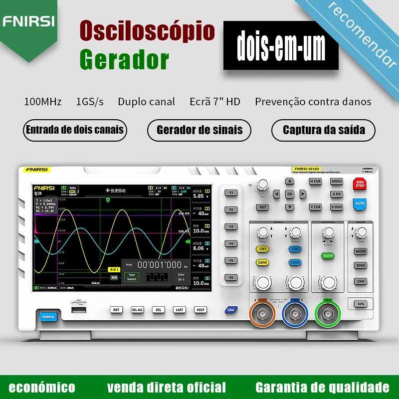 Digital Storage Oscilloscope 100Mhz - FNIRSI 1014D 디지털 오실로스코프 2 in