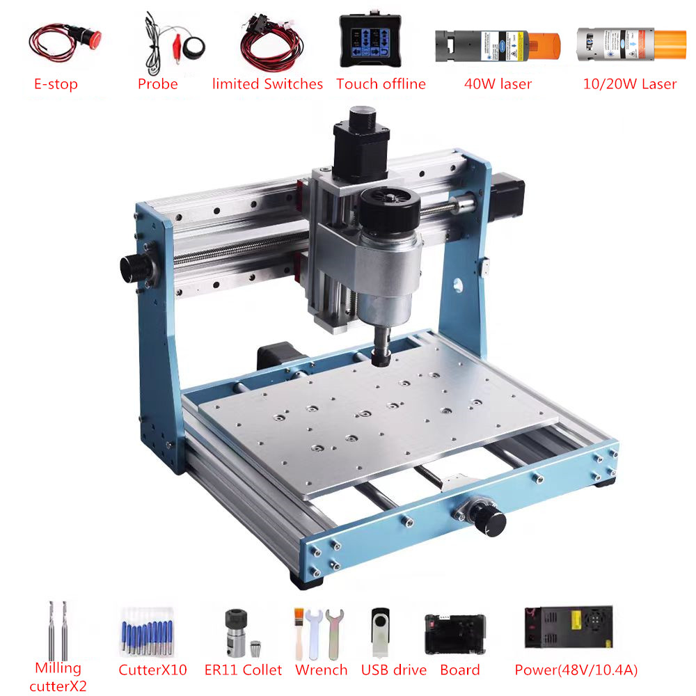 풀 메탈 미니 CNC 라우터 3020 프로 조각 기계  - Mini Laser Engraver Cnc Router 리뷰 및 가격